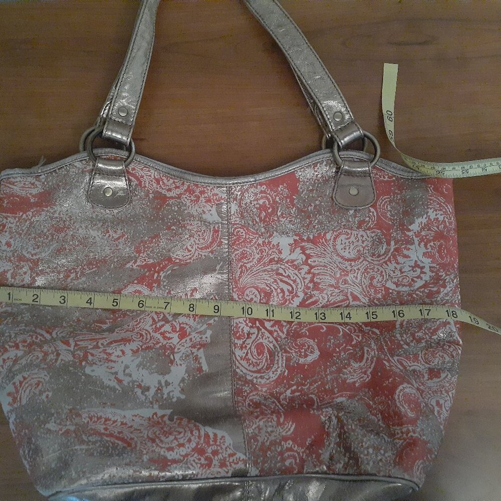 Jasper & Jerra Leather Metallic Print Bag - Picture 12 of 15